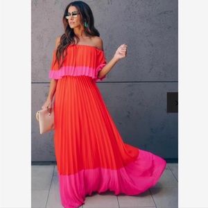 Vici orange and pink vibrant formal dress!